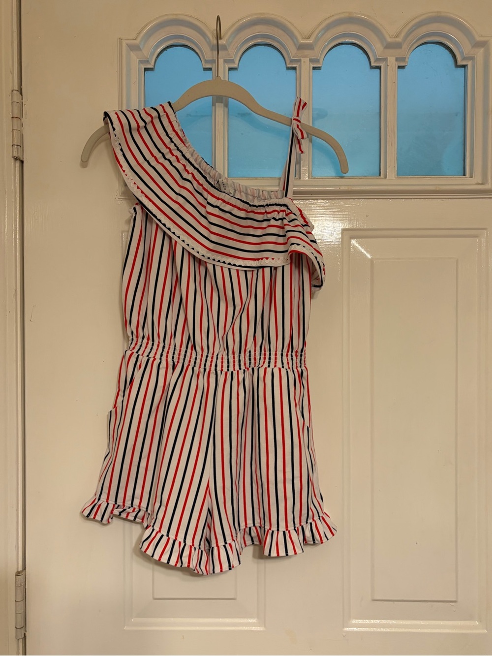 Janie and Jack Girls Classic Patriotic The Red, White & You Romper Size 9-10 New